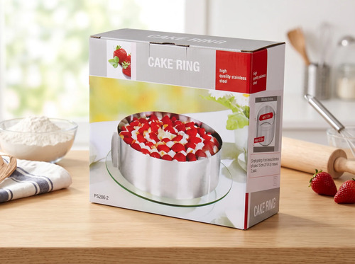 Aro Molde Para Torta Acero Inoxidable 8,5cm Alto 16 A 30 Cm Gris