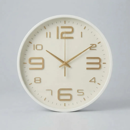 Reloj De Pared Quartz Numeros Grandes 25 Cm Blanco