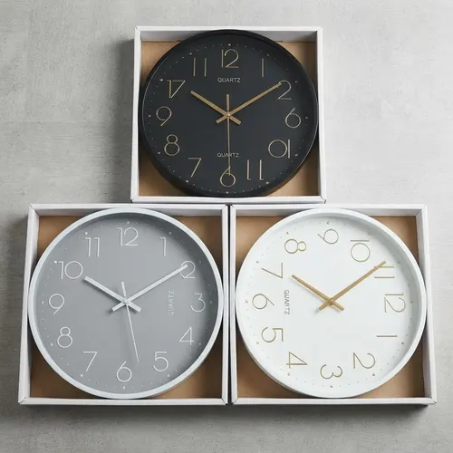 Reloj De Pared Quartz Numeros Liso 25 Cm Gris
