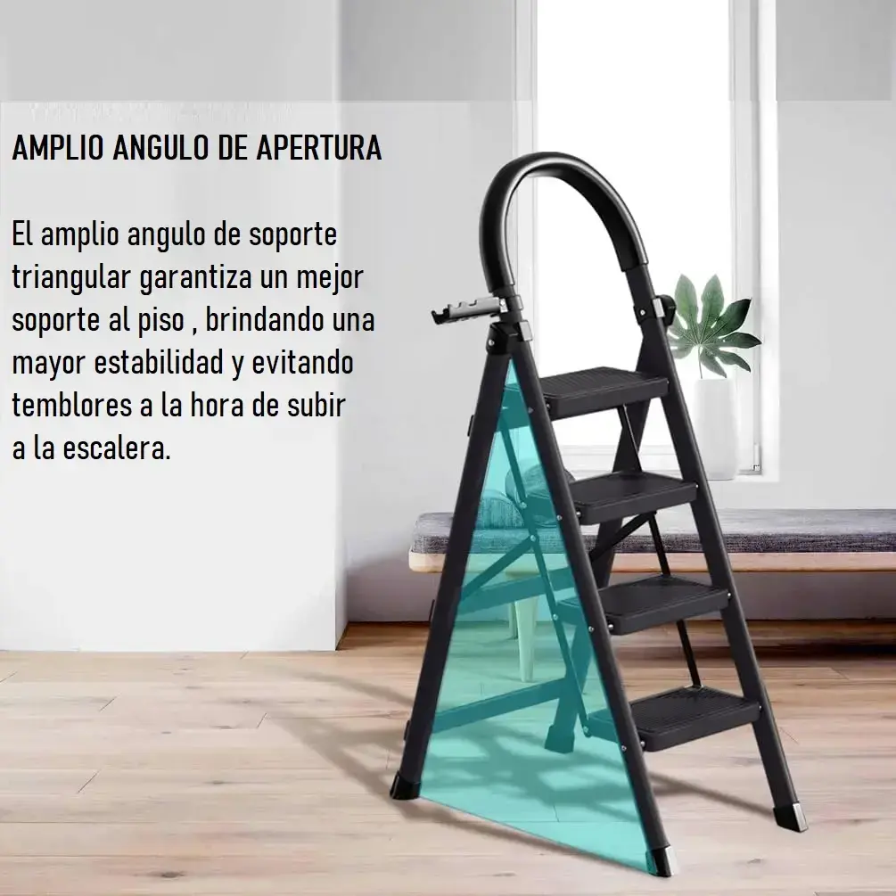 Escalera Plegable 4 Niveles Ligera Portátil Reforzada Metal