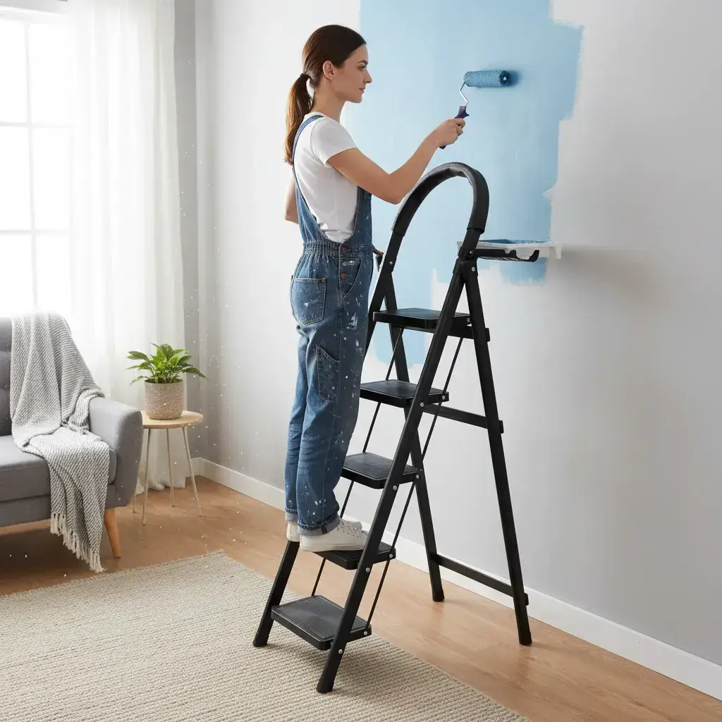 Escalera Plegable 5 Niveles Ligera Portátil Reforzada Metal