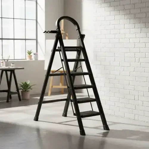 Escalera Plegable 6 Niveles Ligera Portátil Reforzada Metal