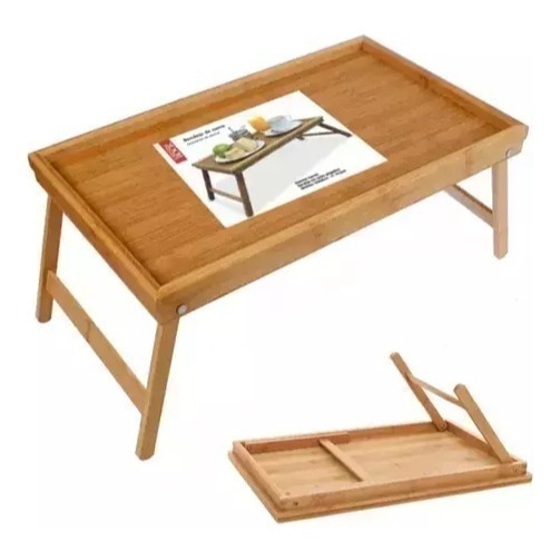 Bandeja Cama Bamboo Madera Desayuno Con Patas Plegable